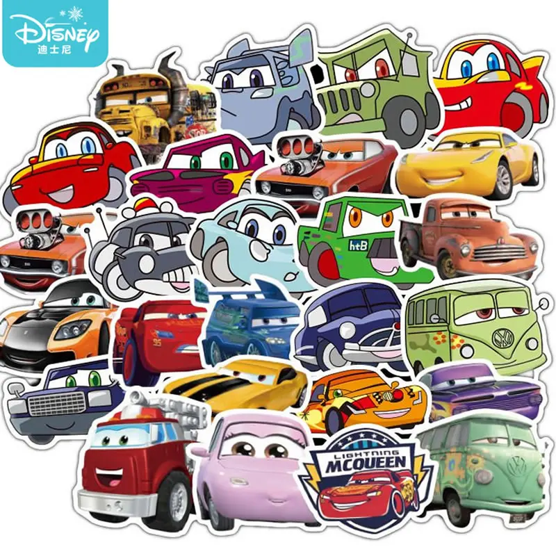 10/50Pcs Disney Pixar Automobilių Žaibas McQueen Lipdukai Vandeniui Nešiojamas Gitara Riedlentė Bagažo Šalmas Kietas Lipdukas Vaikams Žaislas