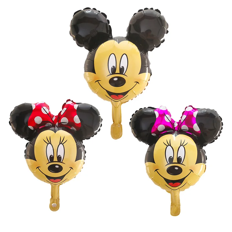 10vnt Mini Mickey Minnie Galvą Folija Balionas Kūdikio Gimtadienio Animacinių filmų Minnie Mouse Ballon Oro Pripučiami Globos Dekoro Žaislai
