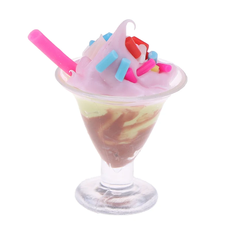 1Pc 1/12 Saldainiai Spalvų Lėlių Miniatiūrinės Maisto Mini Dervos Ledų Puodeliai Gėrimų Modelis Žaislai Atsitiktinai Išsiųstus
