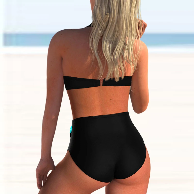2022 Nauji Aukštos Juosmens Seksualus Bikini maudymosi kostiumėlis Moterims Push Up Maudymosi Kostiumą Bikini Komplektas Plius Dydis 5XL maudymosi Kostiumėliai Moterų Paplūdimio Plaukimo Kostiumas