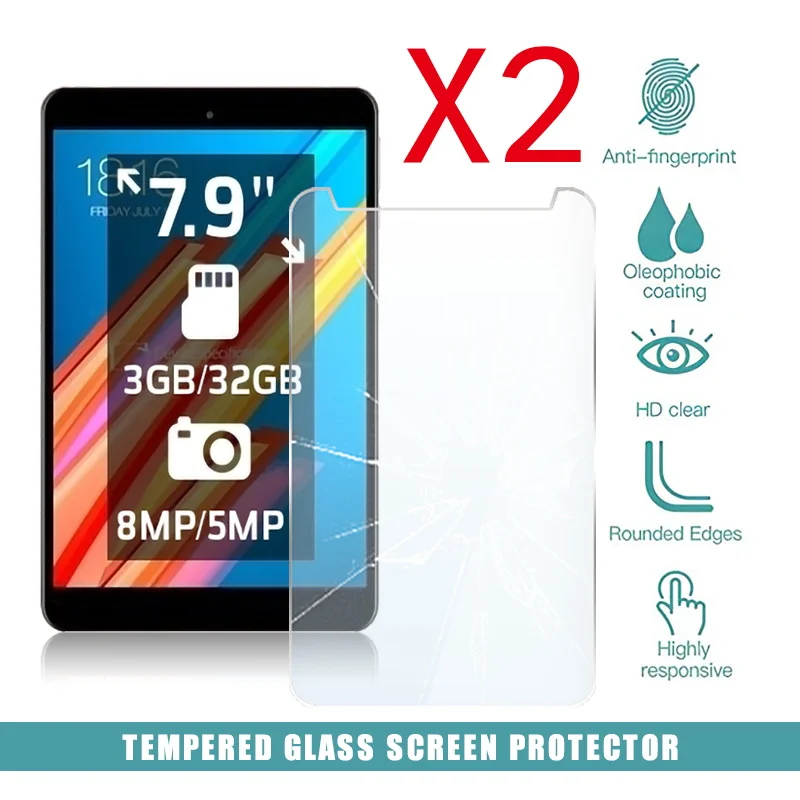 2vnt Tablet Grūdintas Stiklas Screen Protector Padengti Teclast M89 Tablet HD Akių Apsauga Anti-pirštų Atspaudų Grūdintas Filmas