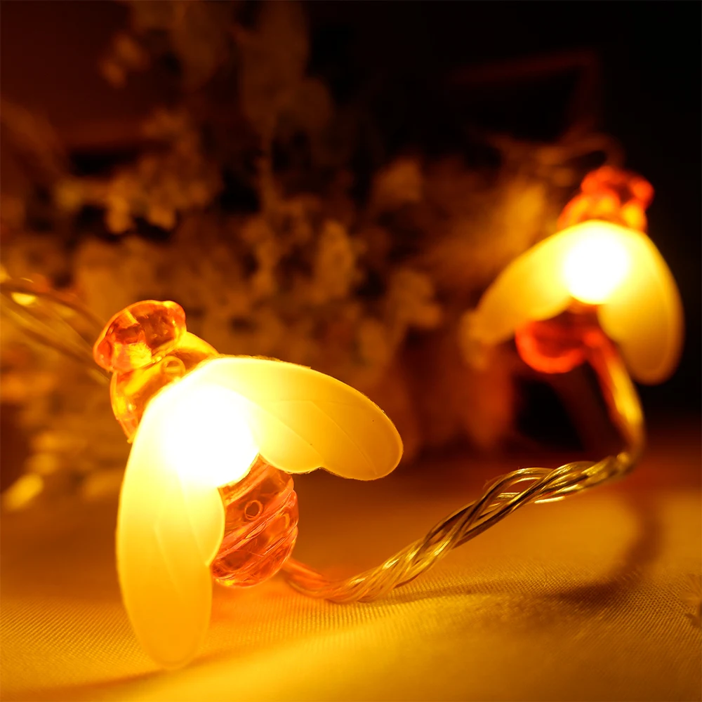 3.5 M LED String Žibintai Bičių Lauko Sodo Kalėdų Dekoracijas Pasakų Žibintai Girliandą ES Plug Varomas Helloween Atostogų