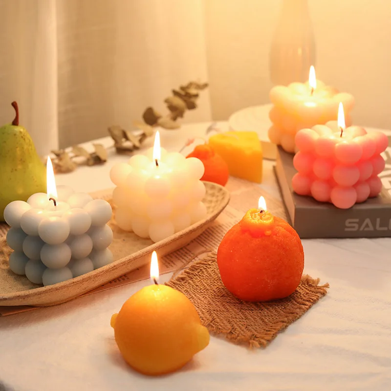3D Aromaterapija Žvakės Kūrybos Apelsinų, Citrinų Sūris Sojų Vaško Aromatizuoti Žvakės Namų Puošybai Kvepalų Žvakė