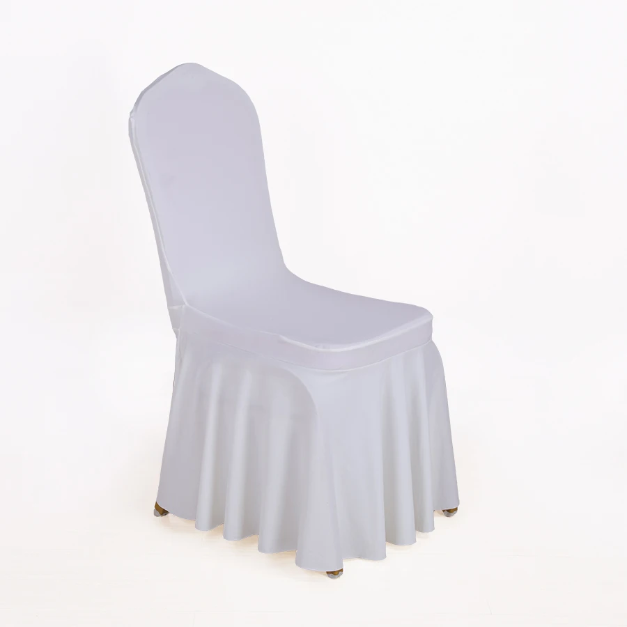 Aukštos Kokybės Spandex Valgomojo Kėdžių dangose su Sijonu Vestuvėms Viešbutis Kėdė Padengti Dekoratyvinių Kėdžių dangose Laisvos Kėdės Apima