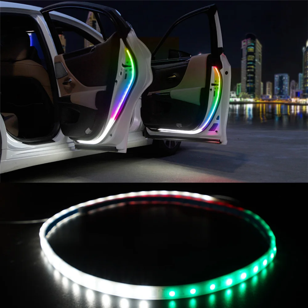 Bevinsee Automobilių Durų Apdailos Sveiki atvykę Šviesos Juostos Mirksi Šviesos diodų (LED) Atidarymo Įspėjimas LED Dekoro Aplinkos Lempos Juostelės