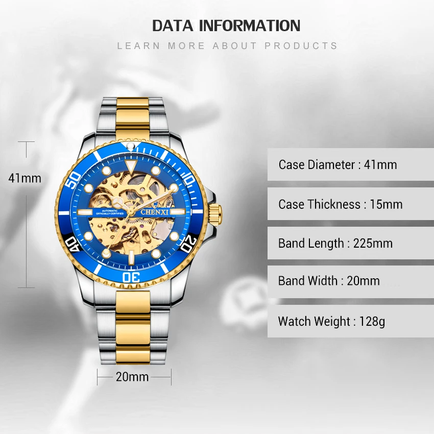 CHENXI 2022 Naujas Lašas Laivybos Vyrų Mechaniniai laikrodžiai Vyrams Žiūrėti Automatinis Mechaninis Laikrodis Tuščiaviduriai iš Dial Dizaino Laikrodžius