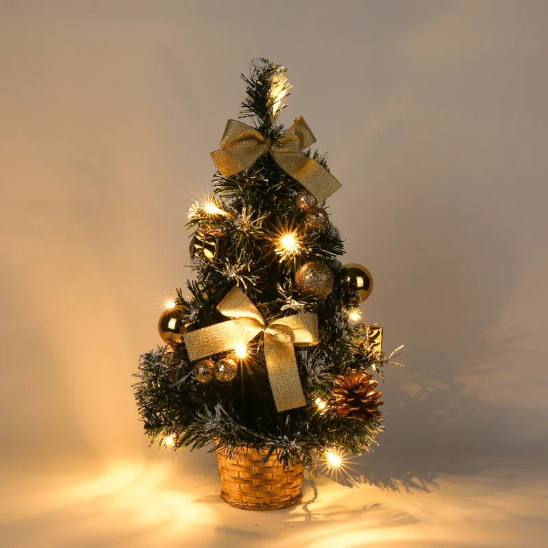 Desktop Christmas Tree LED Šviesos 40CM Mini Stalo Dovana Kalėdų Medžio Dirbtinės Kalėdų Eglutės Navidad Ornamentu Namų Puošybai 2022