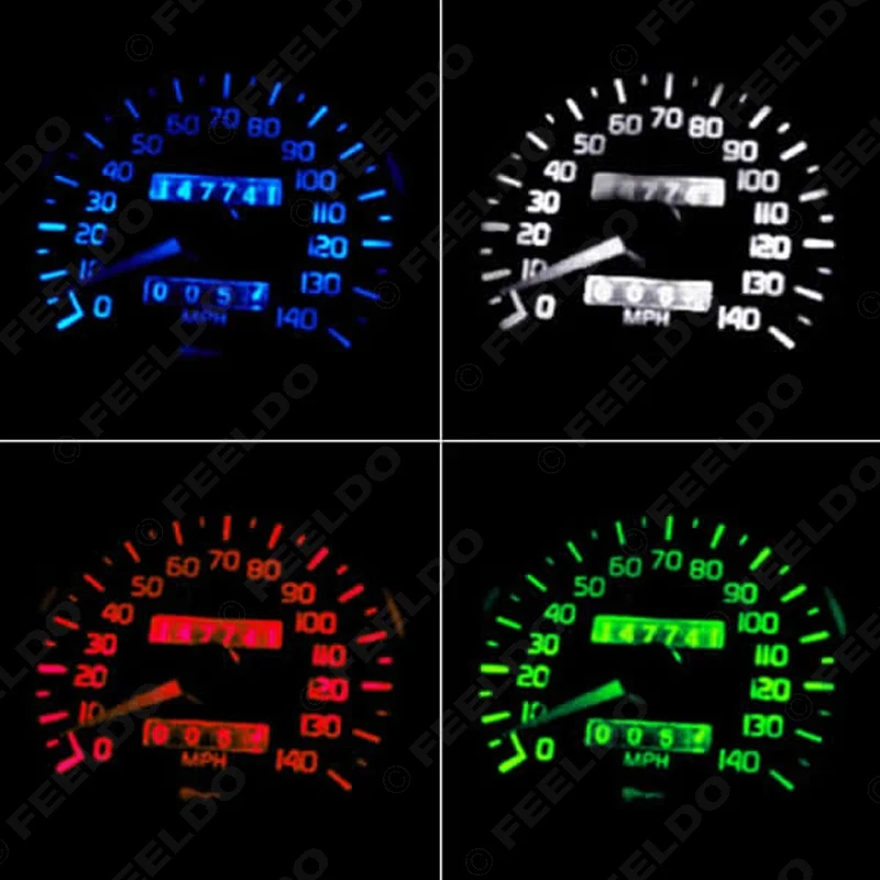 FEELDO 200Pcs T5 74 2721 Automobilio LED Šviesos Išgaubti 1LED Pleišto Bazę Skydus (Gabarito lemputes) 5-Color #FD-2185 Nuotrauka 0 