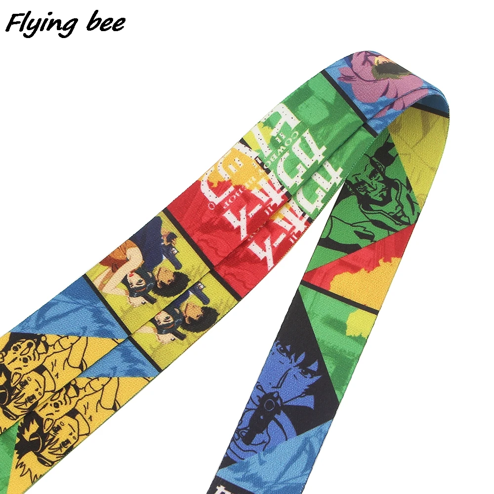 Flyingbee Anime ir Animacinių filmų Piktogramos Stiliaus Anime Mėgėjams Key Chain Virvelę Kaklo Dirželis USB Ženklelis Turėtojas 