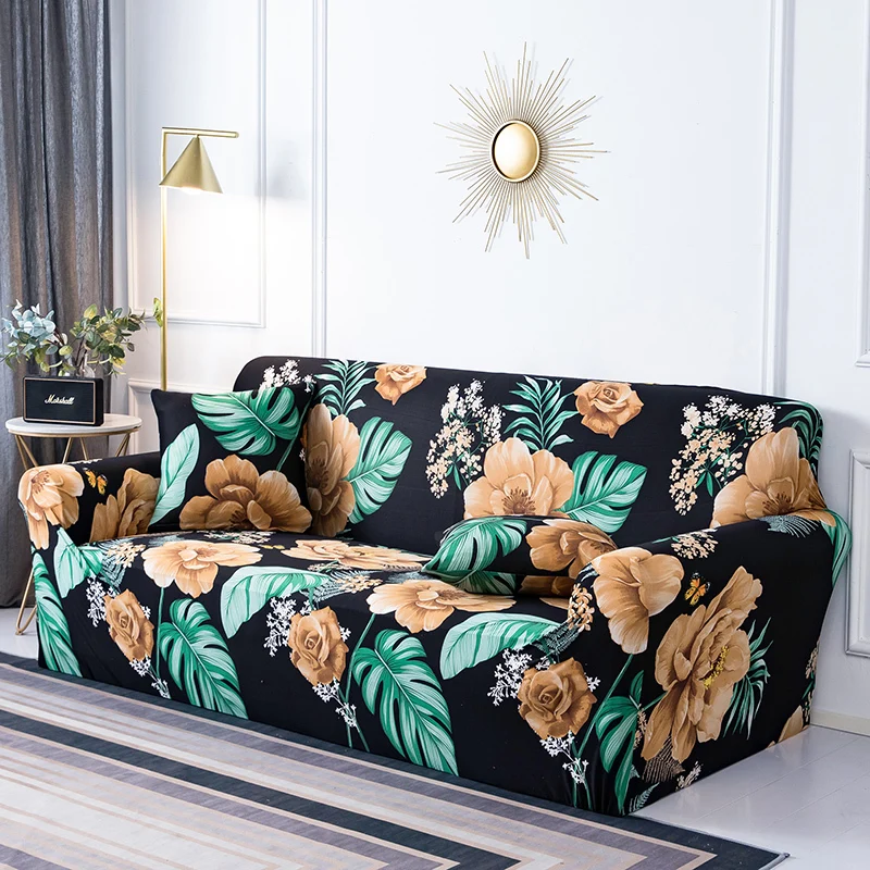 Geometrinis Ruožas Elastinga Sofa Dangtelį Nustatyti Kambarį Anti-slip Universalus Įskaičiuota L Formos Fotelis Slipcover Augintiniai