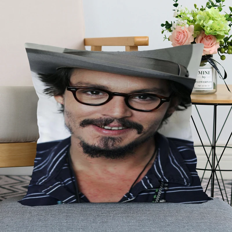 Gražus Pagalvės užvalkalą Šiuolaikinio Namų dekoro Johnny Depp Star Užvalkalas 35x35cm,40X40cm(vienos pusės) Už Kambarį Pagalvę Padengti