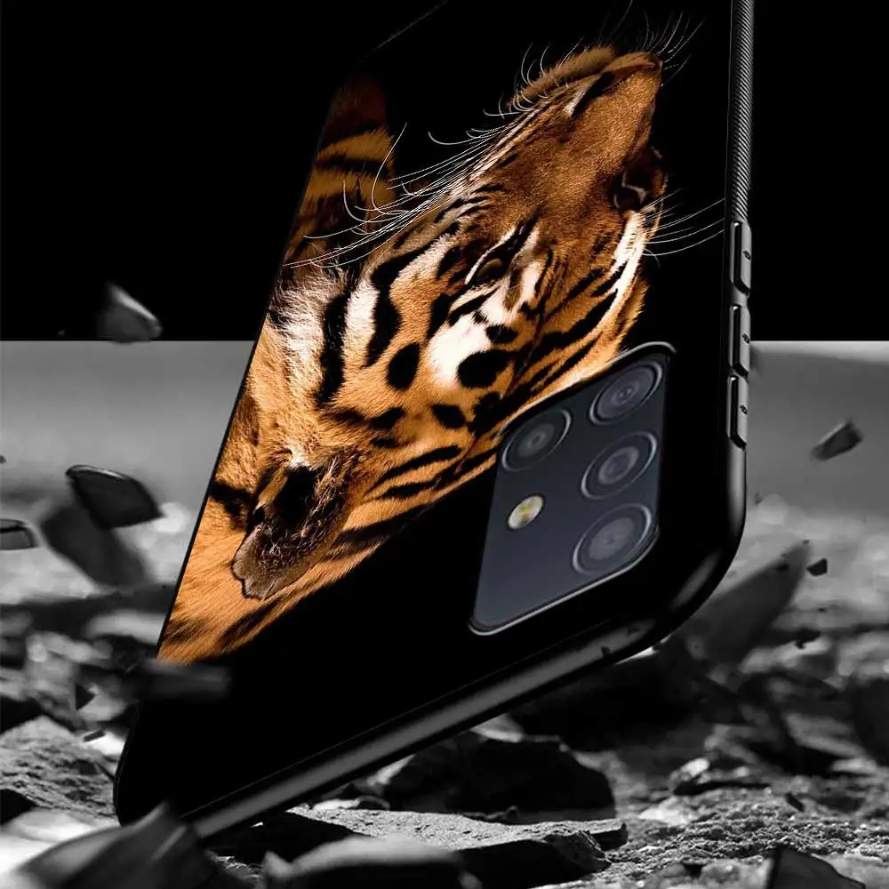 Gyvūnų Tigrinės Spalvos Case For Samsung Galaxy A51 A21S A71 A31 A52 A41 A11 A72 A32 A42 5G A01 A91 A12 A02 Mobilųjį Telefoną, Minkštas Viršelis Nuotrauka 0 