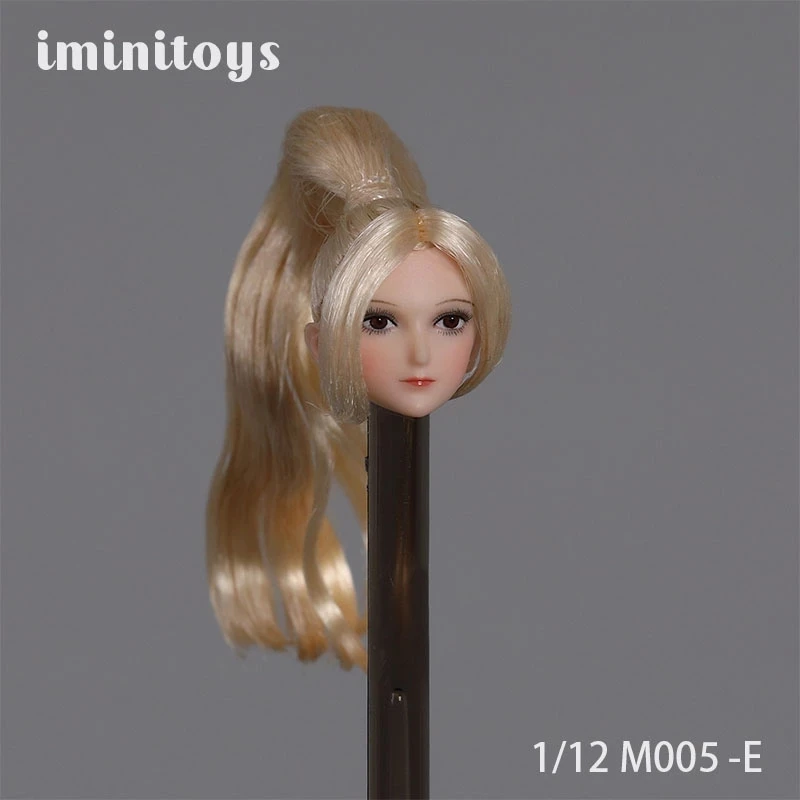 Iminitoys M005 1/12 Graži Mergina Anime Galvos Skulptūra Moterų Galvos Drožyba Modelis Tinka 6