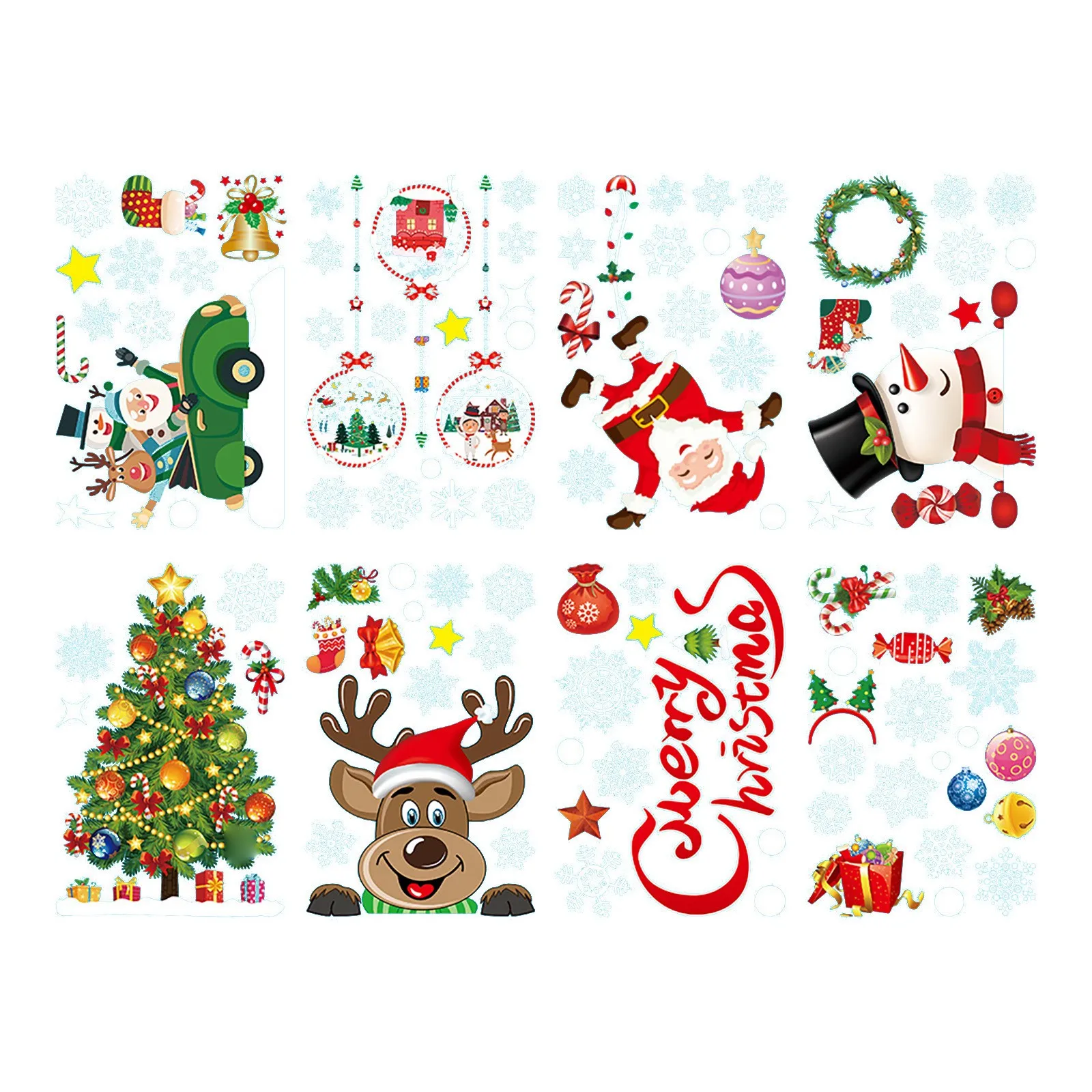 Kalėdiniai Langų Lipdukai Linksmų Kalėdų Dekoracijos Namų Navidad Sienų Ornamentai Naujųjų Metų Dekoro Kalėdos Dekoratyviniai Lipdukai
