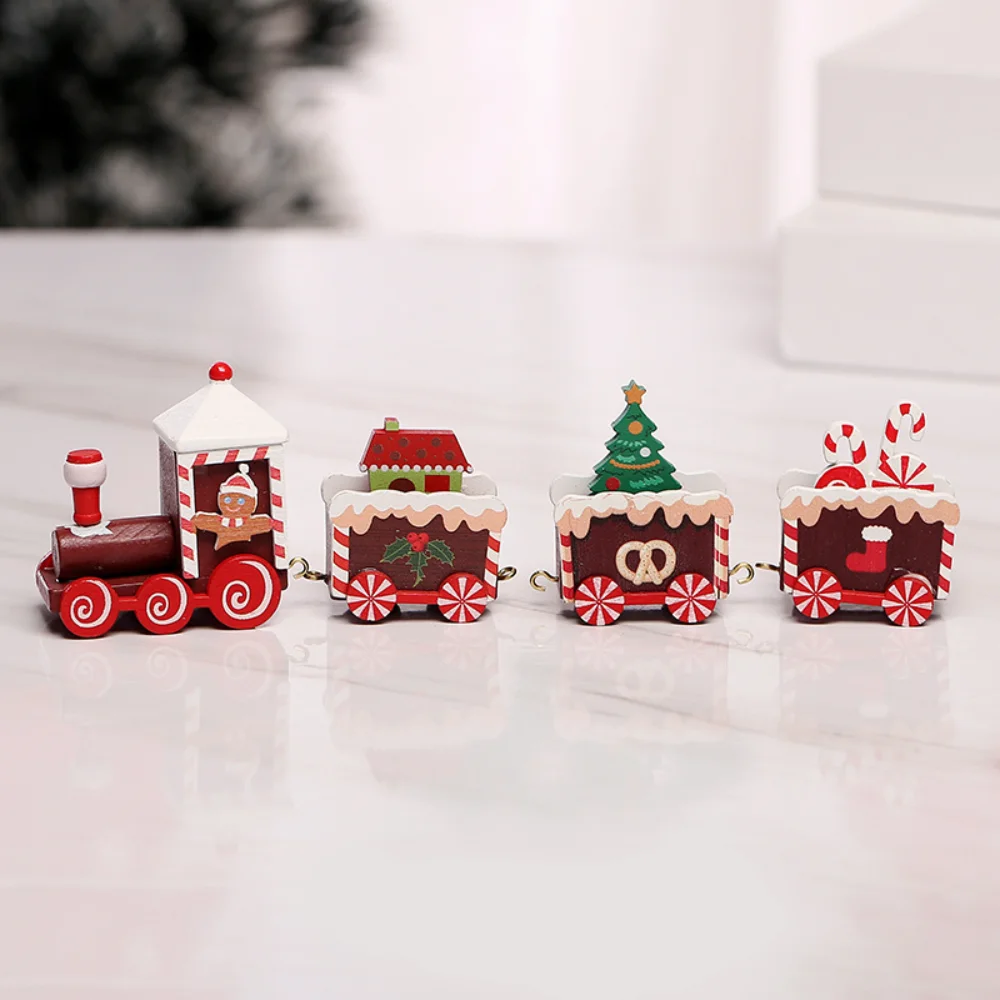 Kalėdų Dekoracijos Kalėdų Medinis Traukinio Vaikų Darželyje Kalėdų Dieną Dovanų Langą Decoration2022