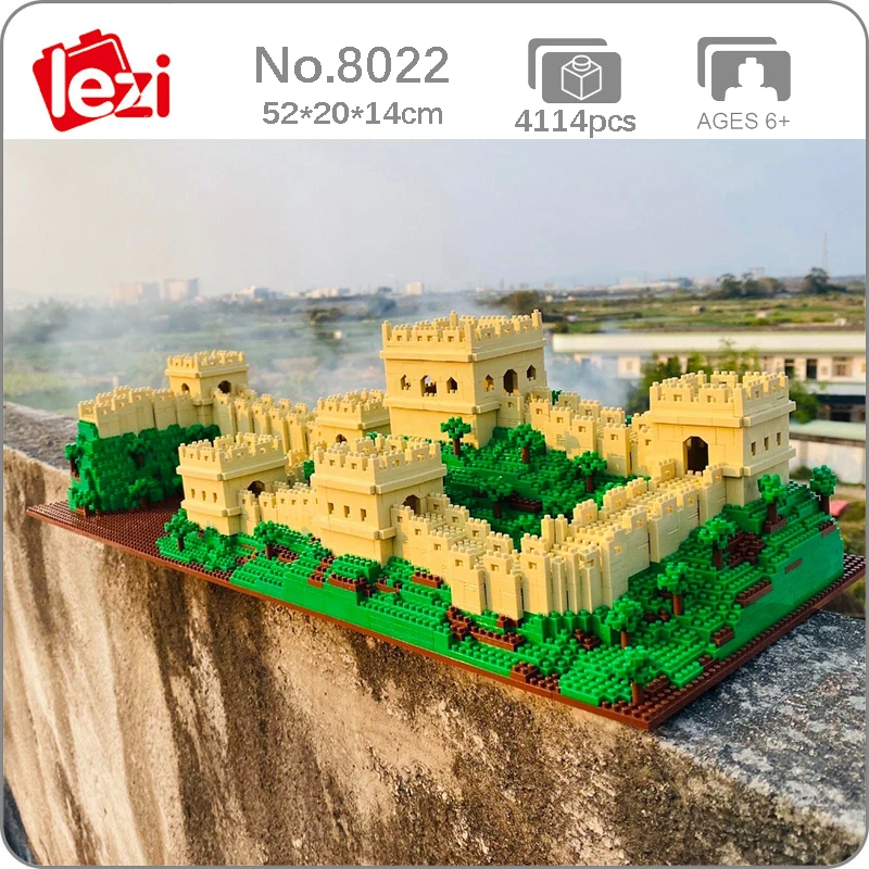 Lezi 8022 Pasaulio Architektūros Kinijos Didžiosios Sienos Medžio 3D Modelį 