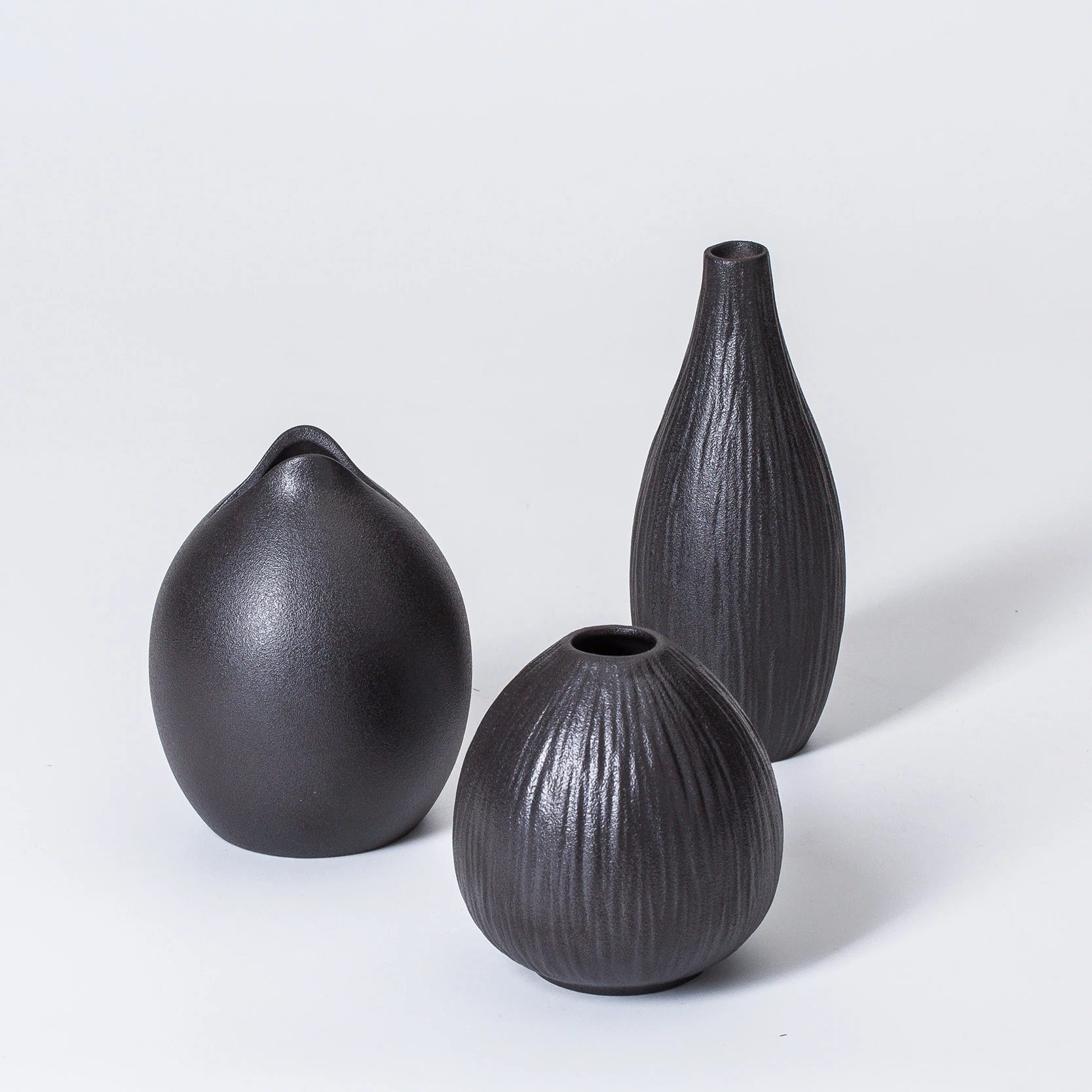 LUWU juodosios keramikos gėlių vaza mini vazos decoratives vaza namų puošybai stalo vaza