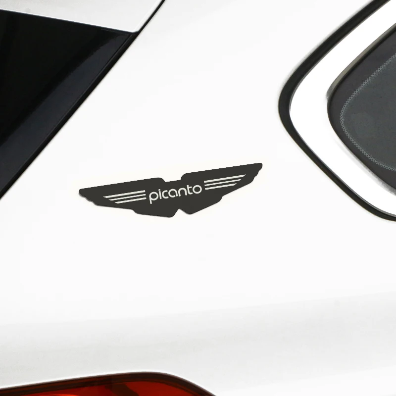 Nauja stiliaus Kūrybos 3D Metalo Automobilių Lipdukas nerūdijančio plieno Logotipas Ženklelis Decal KIA Picanto Automobilių optikos Reikmenys