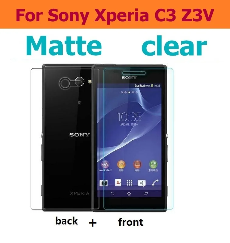 NWT Priekyje ir užpakalinėje Anti-pirštų atspaudų Matinė Plėvelė Sony Xperia C3 S55T S55U 5.5