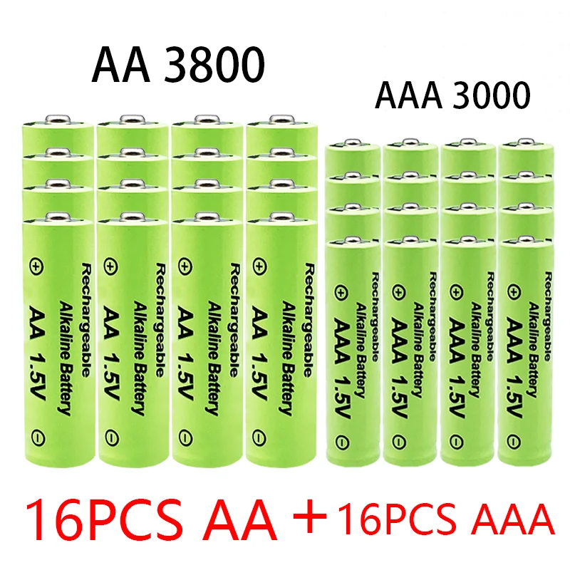 Originalus 1,5 V AA3.8Ah+AAA3.0ah akumuliatorius Ni-MH 1,5 V baterijos, tinka laikrodis, pelės, kompiuterių, žaislų ir kt