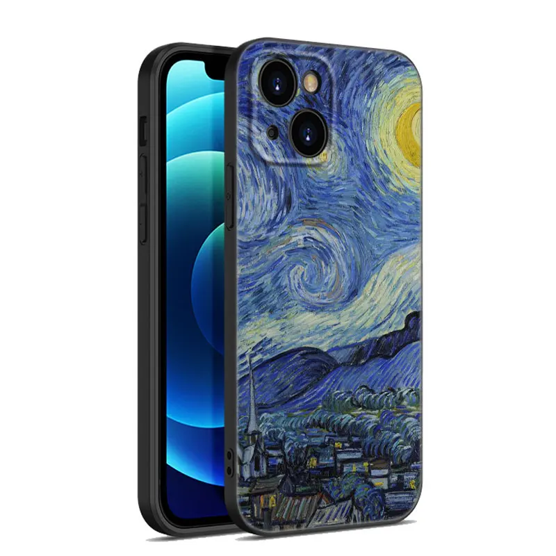 Paveikslų Žvaigždėtą Naktį Van Gogh Telefono dėklas Skirtas Apple iPhone 