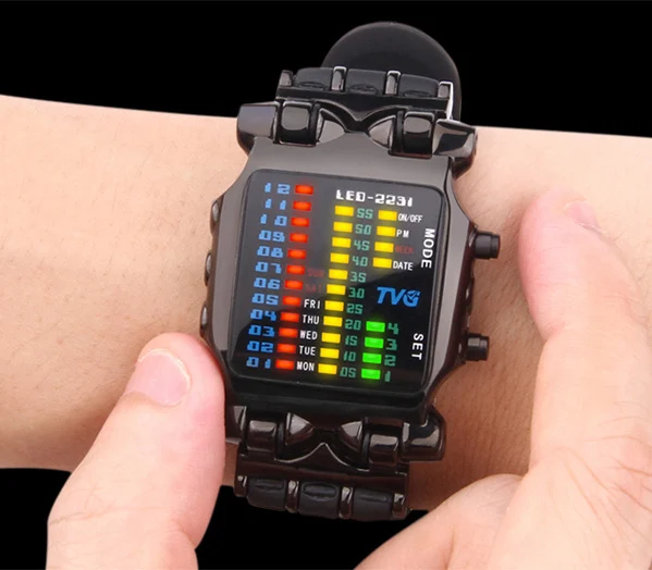 Prabangos Prekės TVG Laikrodžiai Vyrų Mados Gumos juostos LED Skaitmeninio Laikrodžio Vyrų Vandeniui Sporto Kariniai Laikrodžiai Relogios Masculino