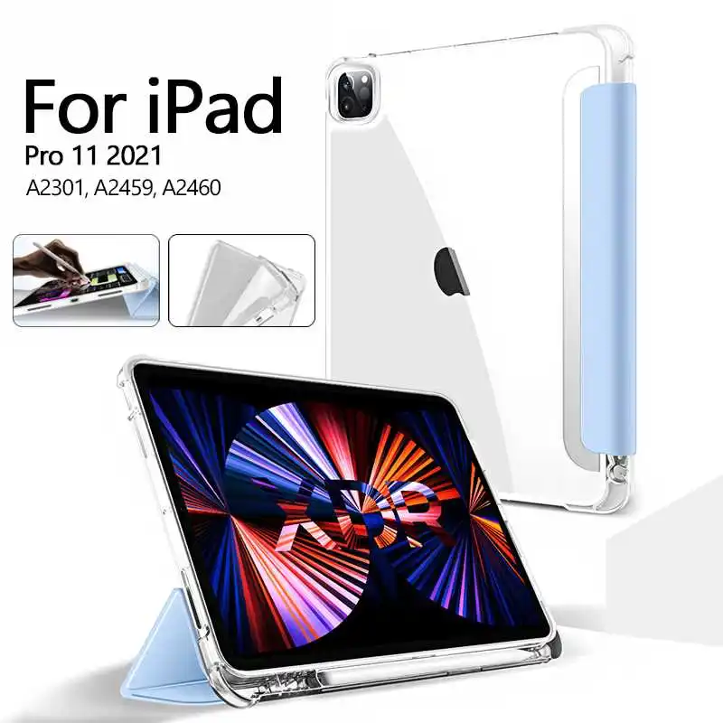 Skaidrus Smart Case For iPad Pro 11 2021 12.9 2020 M. 2018 M. Tablet Case Cover
