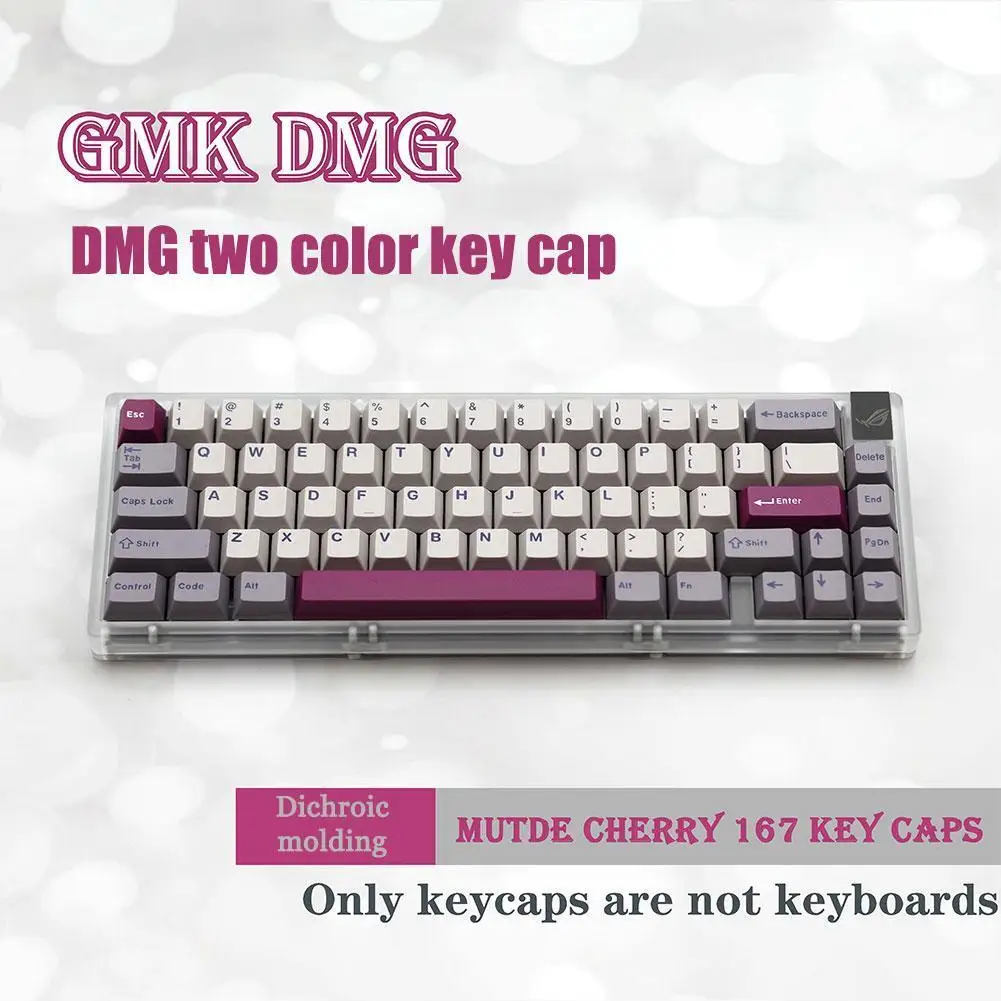 Už GMK už DMG violetinė juoda neutralus su ABS dviejų spalvų liejimo keycap originalus aukštis 167 klavišus vaikinui, dovanos
