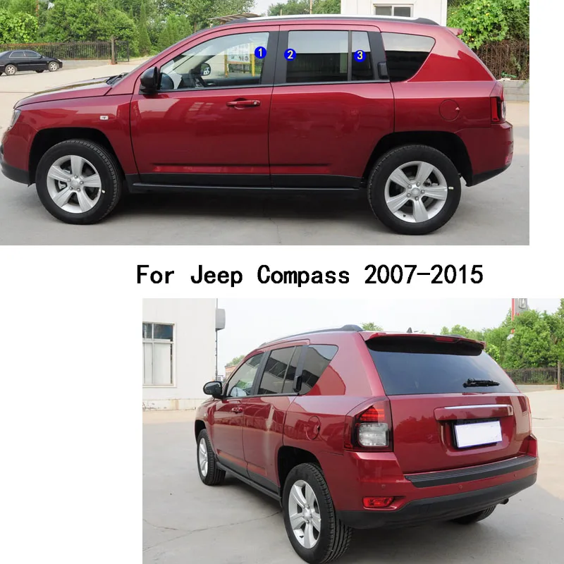 Už Jeep Compass 2007 2008 2009 2010-Automobilių PC Medžiagos Ramstis Po Padengti Durų Apdaila Langų Piano Black Liejimo Lipdukas
