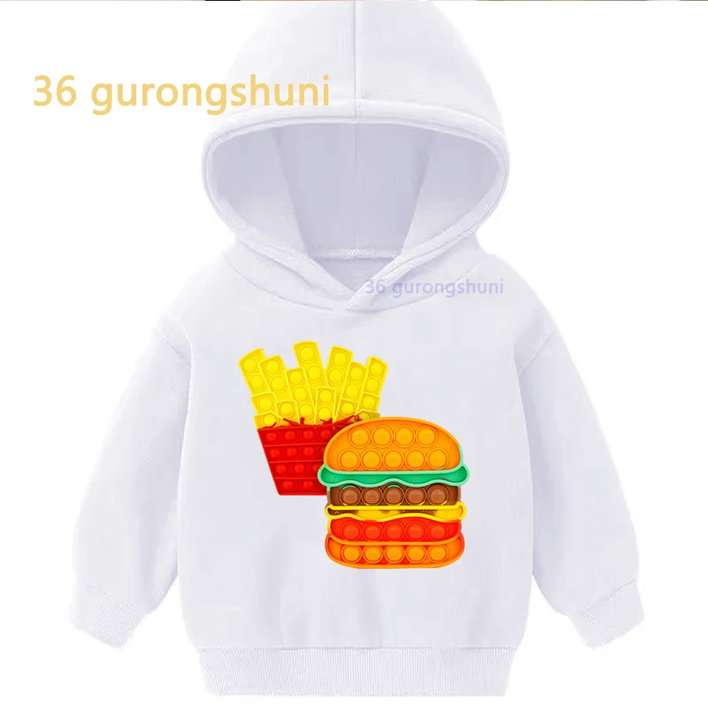 Vaikų drabužiai hamburger palaidinės POP vaikams, drabužiai berniukams, hoodies fri, merginos grafinis Ledai Žiemą palaidinukė hoodie