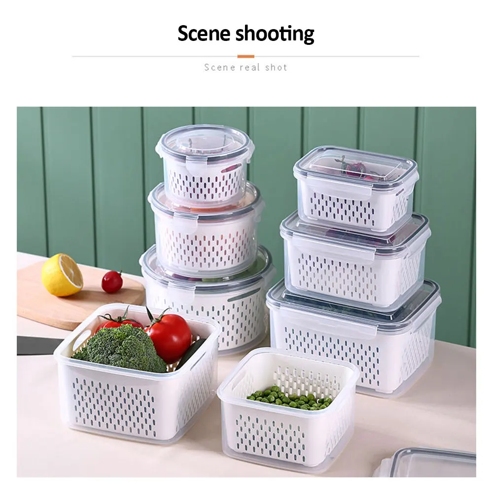 Virtuvės Talpinimo Šaldytuve Laikyti Fresh Box Daržovių, Vaisių Nutekėjimo Crisper Daugiafunkcinis Plastikinis Būgnas Bakas