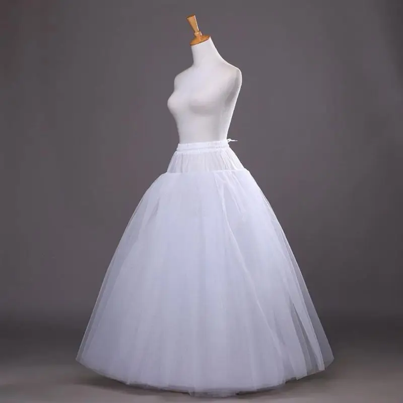 4 sluoksnių Hoop-nemokamas Ilgai Stiliaus Pusė Sijonas Mergina Nuotakos Vestuvių Suknelė, su Pamušalu Ponios Moterys Šalis Suknelės Vaidmenų Pamušalas Nuotrauka 1 