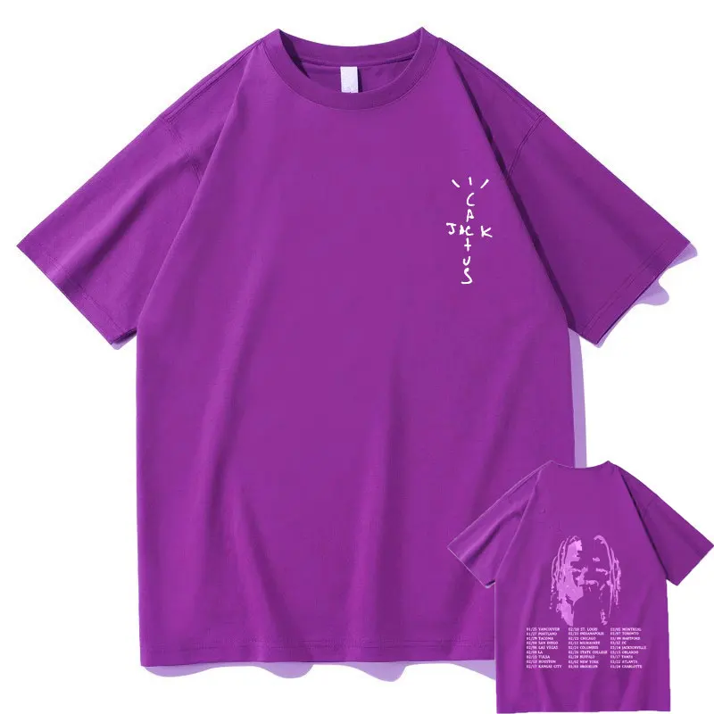 Travis Scotts Dvipusis Viršūnes Tee ASTROWORLD Harajuku Logo marškinėliai Vyrams, Moterims, T Marškiniai LINKIU JUMS BUVO ČIA Raidė Modelio Marškinėlius Nuotrauka 1 