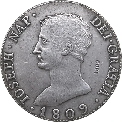 1809 Ispanija 20 Reales - Joseph monetų Napoleonas Nuotrauka 2 
