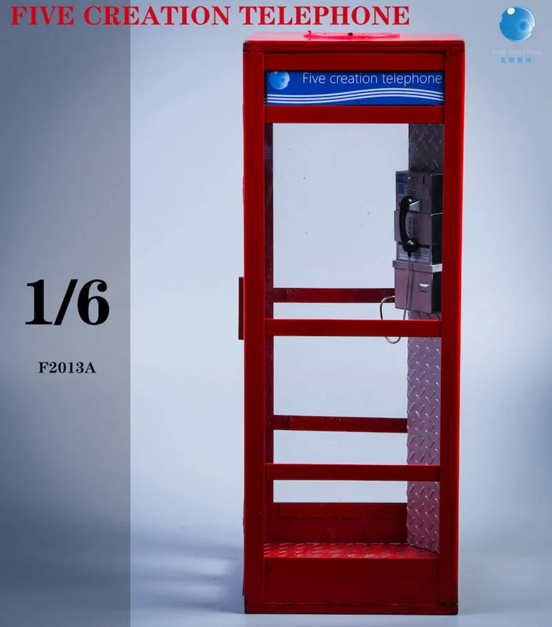 1/6 PENKIŲ ŽAISLUS Telefono Būdelė Modelis F2013 Scenos Reikmenys Rekvizitai Tilpti 12