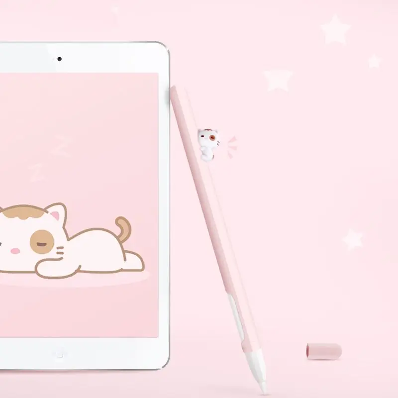 Cute Kačių Silikono Apsaugos Atveju Maišelis Bžūp Turėtojas Plunksnų Padengti Odos Apple Pieštuku 2, skirtą 