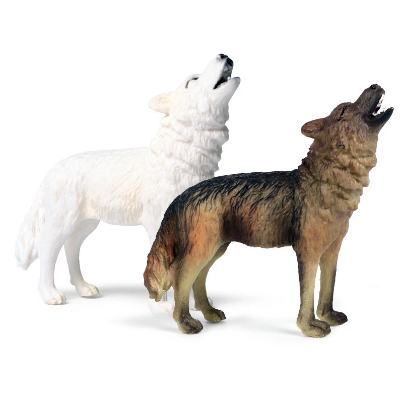 Klasikinis Modeliavimas Savage Laukiniai Vilkai Gyvūnų Modelio Veiksmų Skaičiai Kūdikių Pilkas Vilkas Wolfhound PVC Aukštos Kokybės Švietimo Žaislas Dovanos Nuotrauka 3 