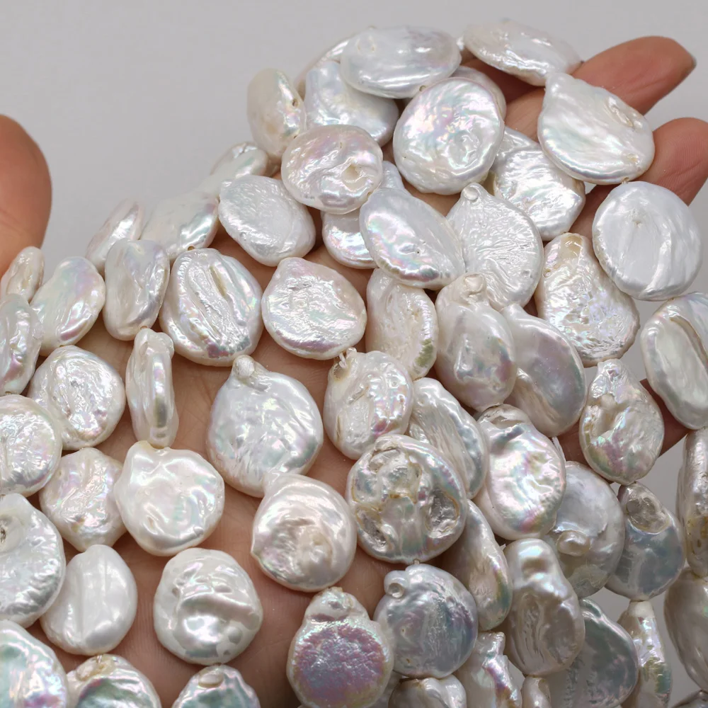 Natūralūs Gėlavandenių Perlų Baroko Mygtuką Prarasti Karoliukai yra 16-17 MM, Papuošalai Priėmimo 