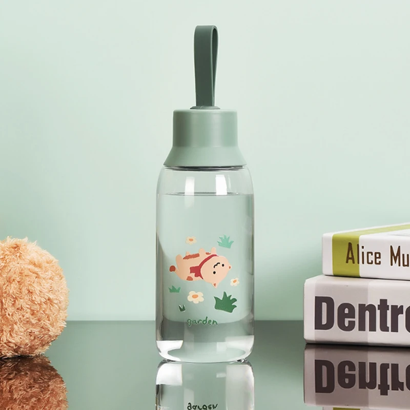 Vandens butelis mielas animacinių filmų lokys modelis lauko sporto, įdomus kūrybinis šviesos plastiko vandens puodelį mergaitės nešiojamų kūrybos butelis Nuotrauka 3 