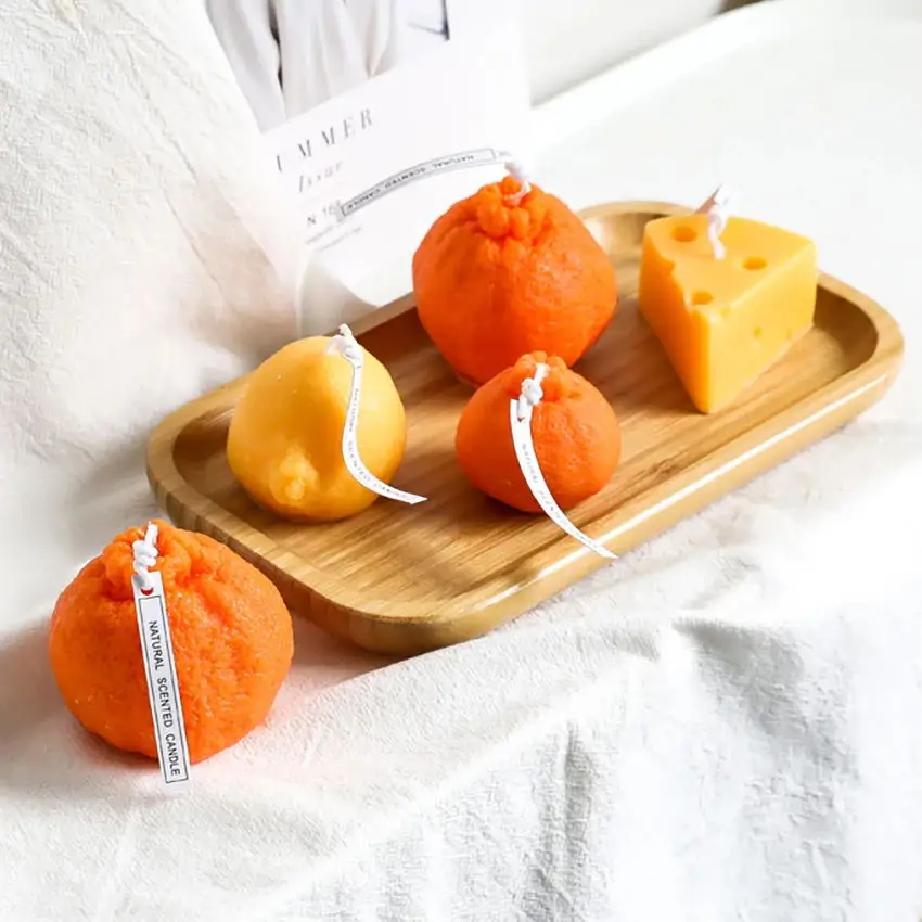 3D Aromaterapija Žvakės Kūrybos Apelsinų, Citrinų Sūris Sojų Vaško Aromatizuoti Žvakės Namų Puošybai Kvepalų Žvakė Nuotrauka 4 