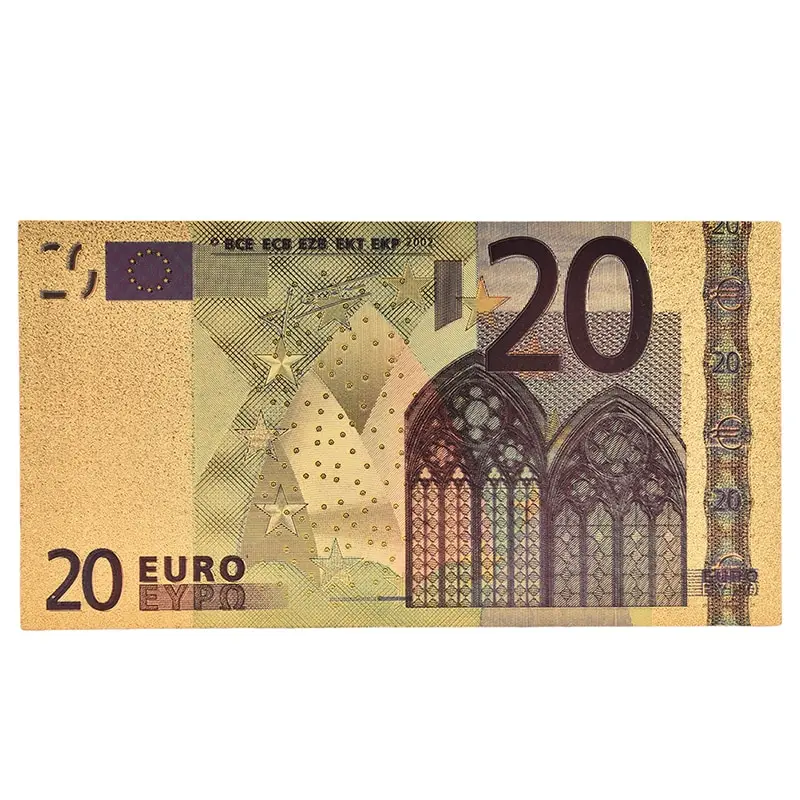 7pcs/daug 5 10 20 50 100 200 500 EUR Aukso Banknotų 24K Aukso Netikrą Atminimo Popierinių Pinigų Kolekcija Eurų Banknotų Rinkiniai Nuotrauka 4 
