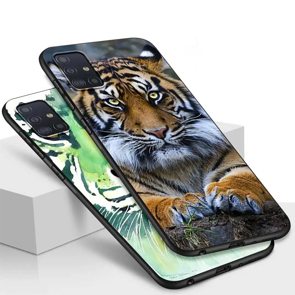 Gyvūnų Tigrinės Spalvos Case For Samsung Galaxy A51 A21S A71 A31 A52 A41 A11 A72 A32 A42 5G A01 A91 A12 A02 Mobilųjį Telefoną, Minkštas Viršelis Nuotrauka 4 