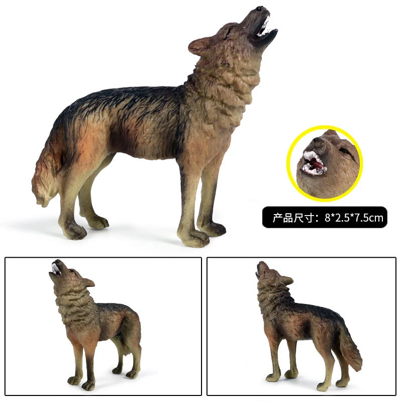 Klasikinis Modeliavimas Savage Laukiniai Vilkai Gyvūnų Modelio Veiksmų Skaičiai Kūdikių Pilkas Vilkas Wolfhound PVC Aukštos Kokybės Švietimo Žaislas Dovanos Nuotrauka 4 