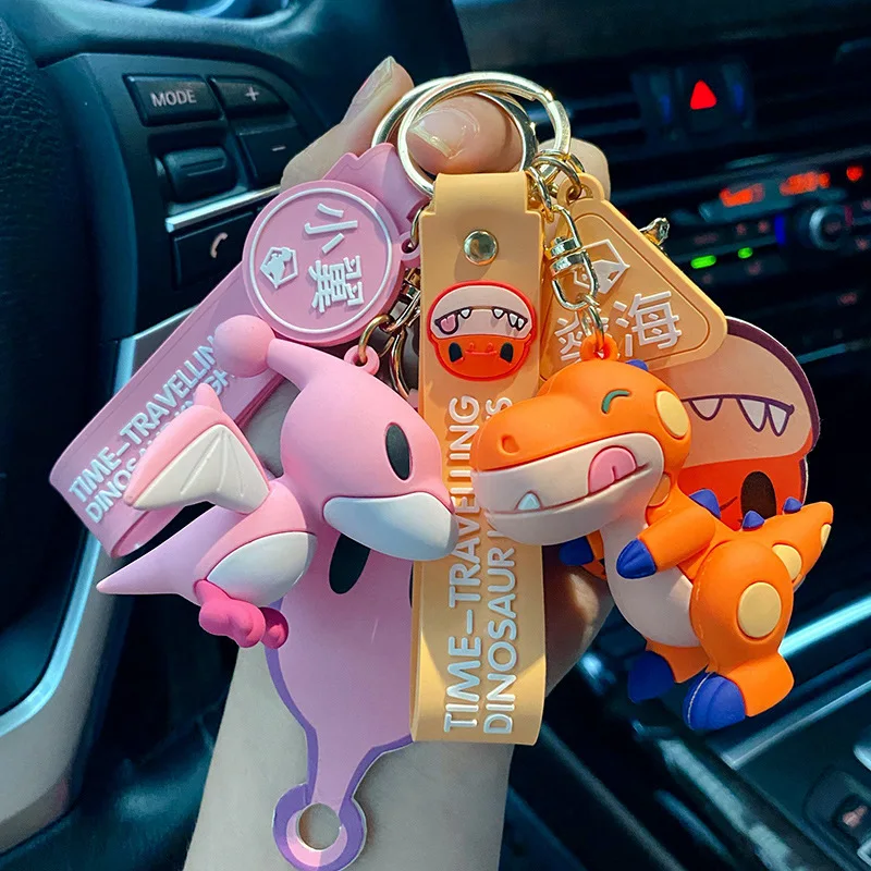 Pakabukas Raktų Žiedas Dovanos Berniukas Anime Ugnies Drakonas Pterodactyl Keychain Triceratopsas ilgakaklės Dinozaurų Key Chain Bag Automobilių Mielas Nuotrauka 4 